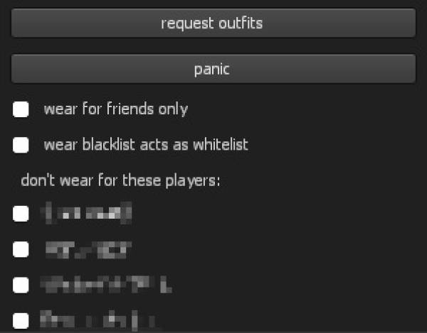 The bottom part of the spawnmenu's side of PAC3, black because of the screenshot being taken in the official PAC server