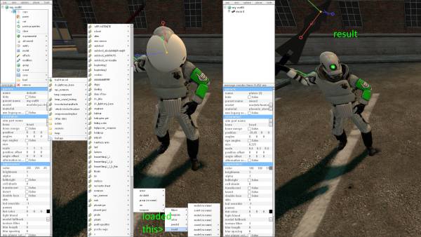 Demonstration that loading a part on a part replaces the part