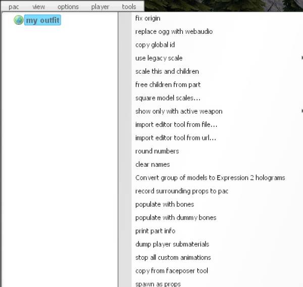 The tools section of the toolbar