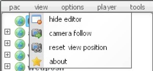 The view section of the toolbar